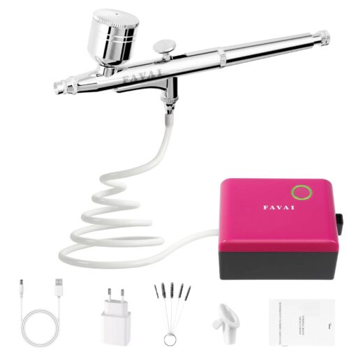 Favai Airbrush Aérographe mini portable Fuschia